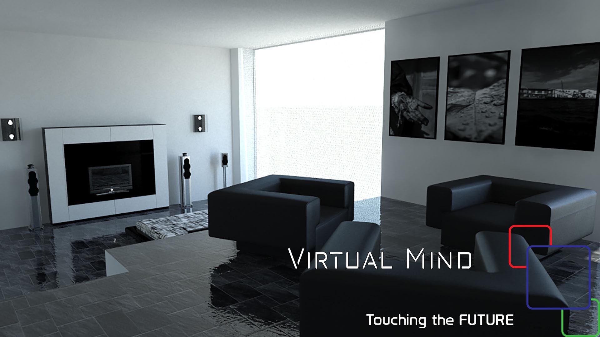 visualisation architecturale, chambre monochrome
