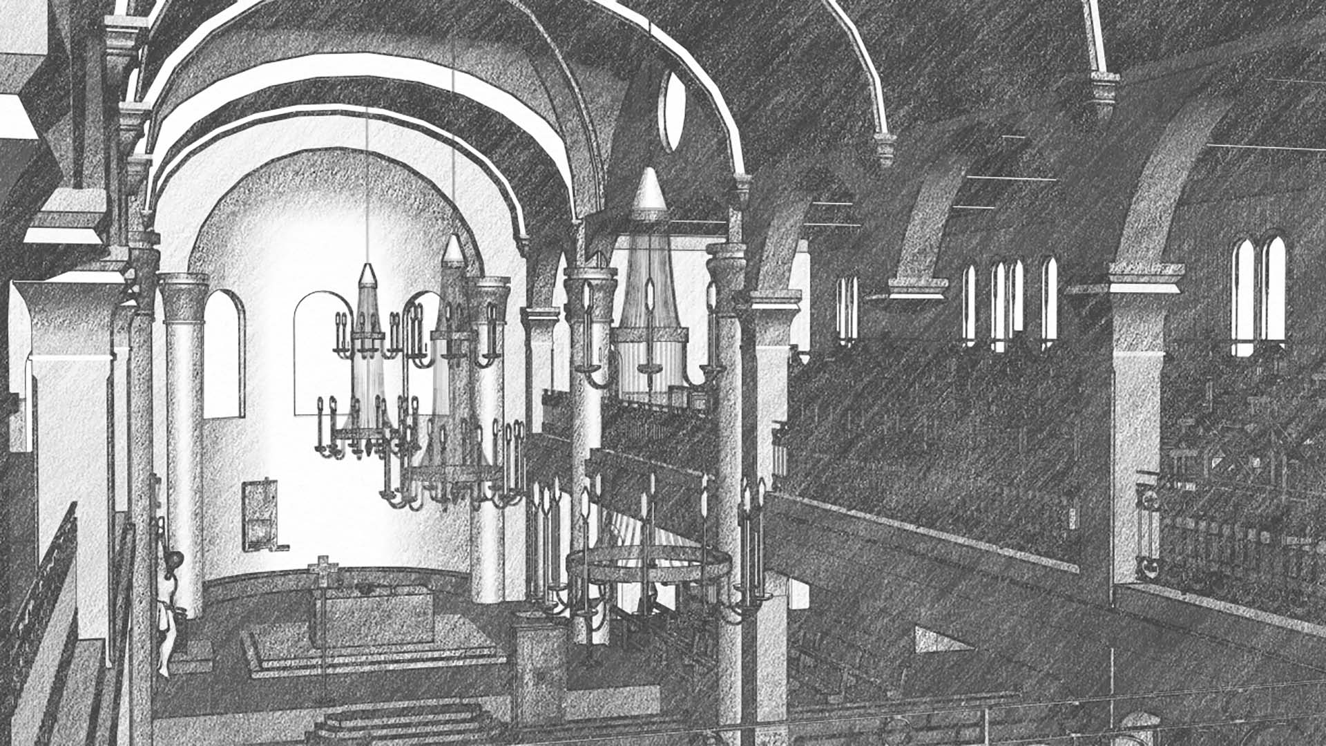 Etude de style Cathédrale graphite