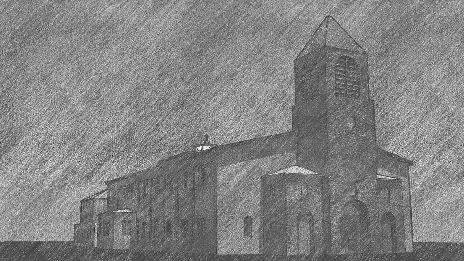 Rendu extérieur graphite Cathédrale