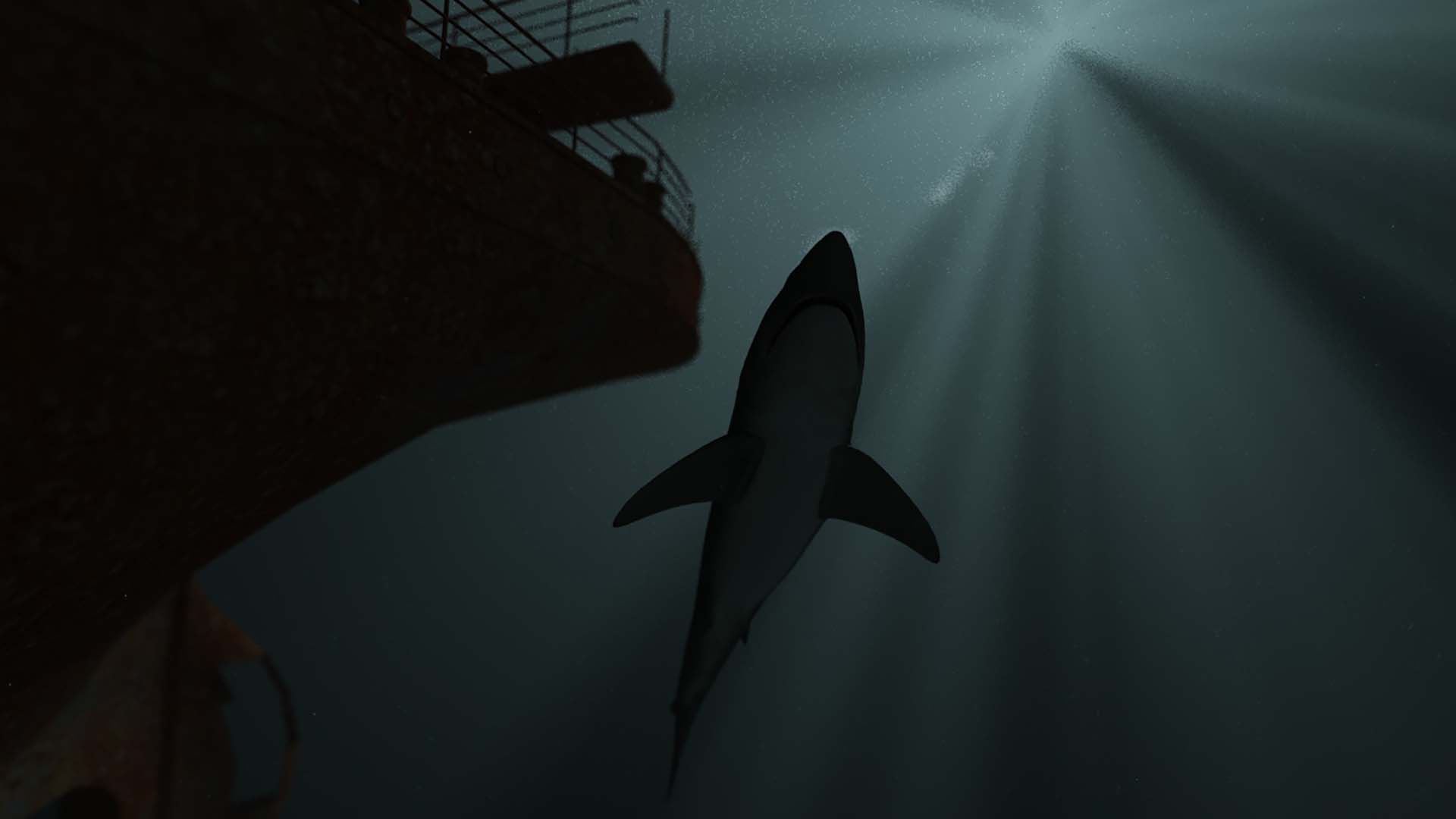 Rendu requin contre plongée